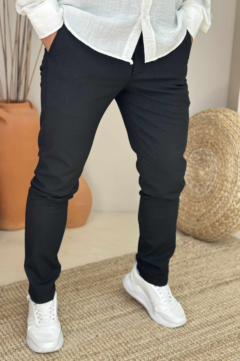 ONE COLOR SIMPLE MEN PANTS BLACK/ E ZEZE - 3