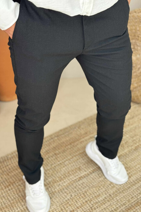 ONE COLOR SIMPLE MEN PANTS BLACK/ E ZEZE - 5