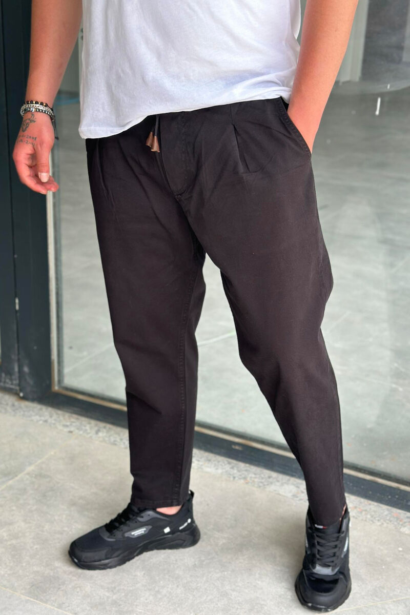 ONE COLOR SIMPLE MEN PANTS BLACK/ E ZEZE - 1