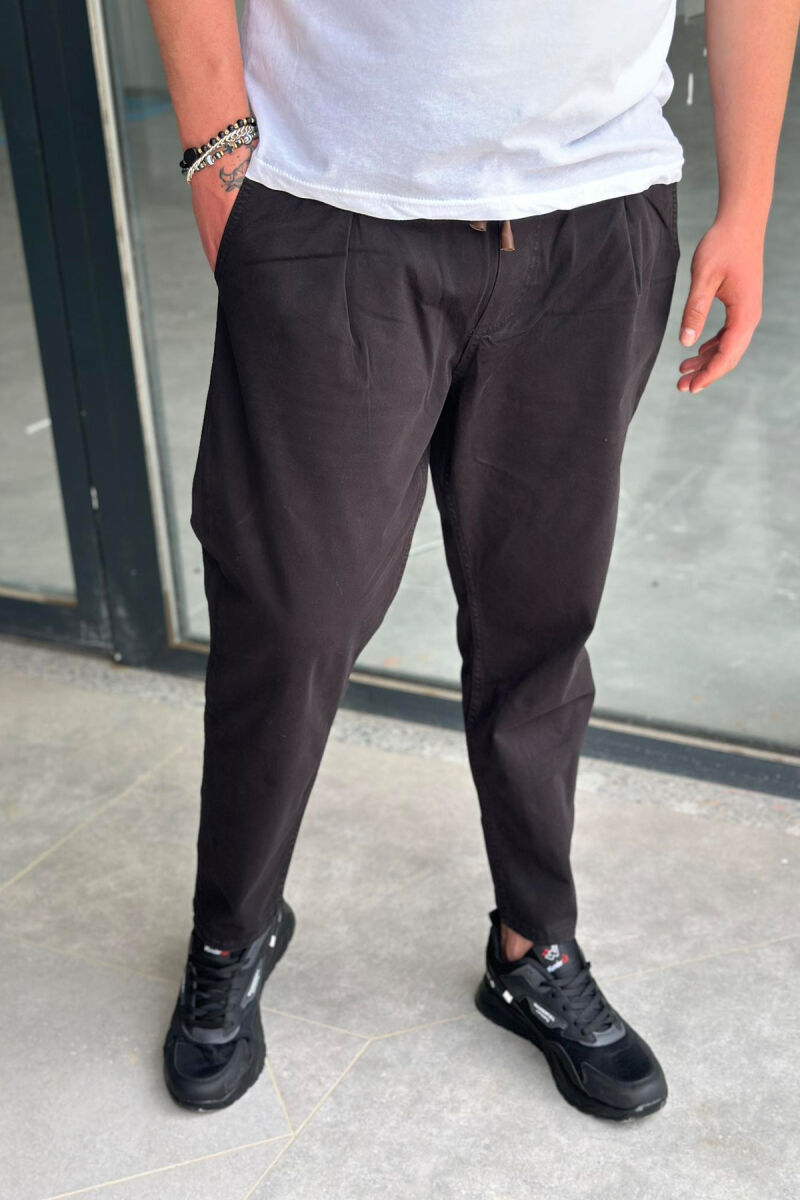 ONE COLOR SIMPLE MEN PANTS BLACK/ E ZEZE - 3