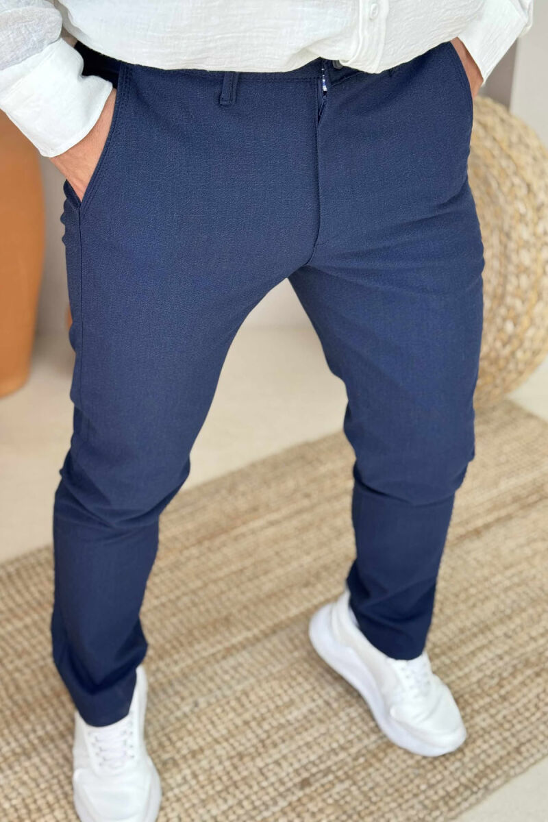 ONE COLOR SIMPLE MEN PANTS BLUE/BLU - 2