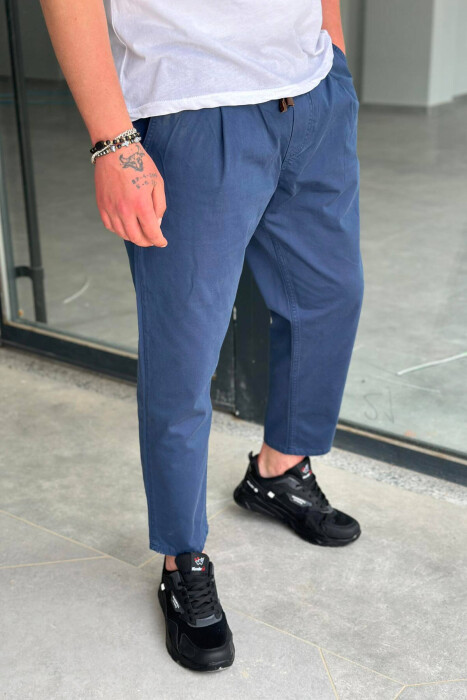 ONE COLOR SIMPLE MEN PANTS BLUE/BLU - 3