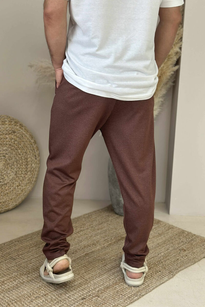 ONE COLOR SIMPLE MEN PANTS BROWN/KAFE - 3