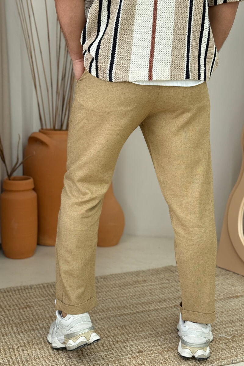 ONE COLOR SIMPLE MEN PANTS BROWN/KAFE - 2