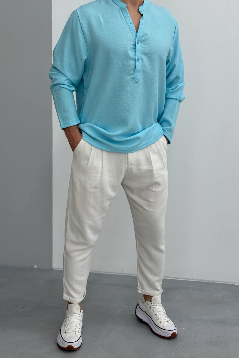 ONE COLOR SIMPLE MEN PANTS CREAM/KREM - 1