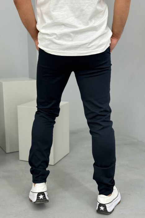 ONE COLOR SIMPLE MEN PANTS DARK BLUE/BEE - 6