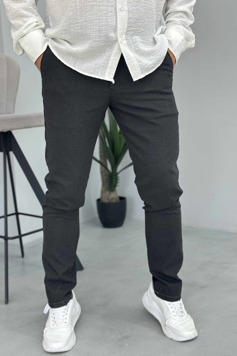 ONE COLOR SIMPLE MEN PANTS DARK GREY/GEE - 1