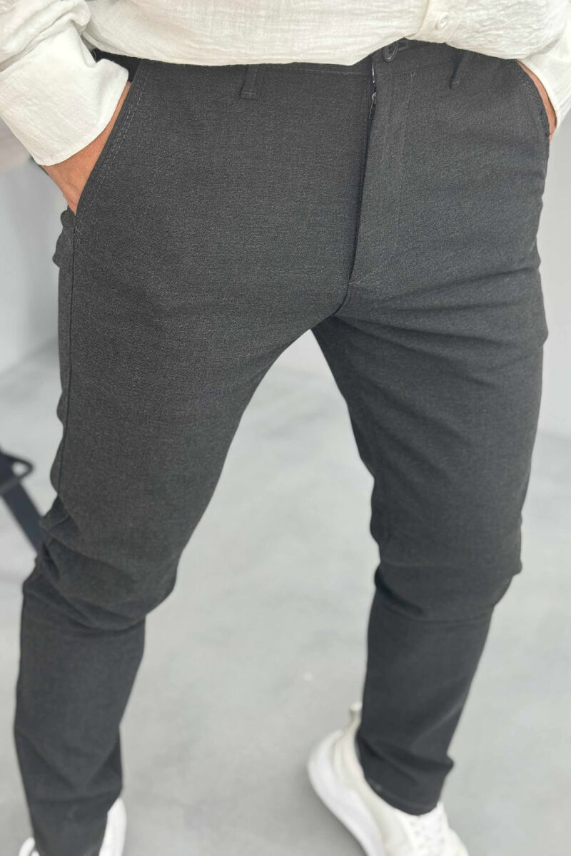 ONE COLOR SIMPLE MEN PANTS DARK GREY/GEE - 4