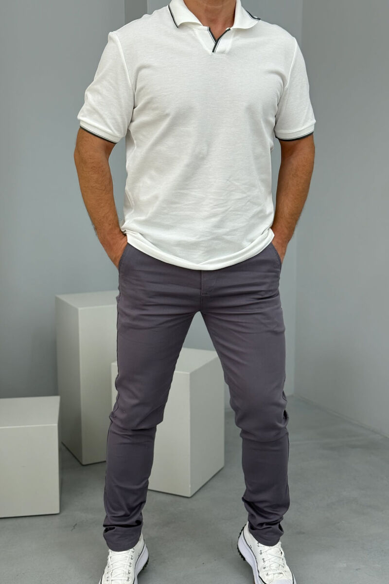 ONE COLOR SIMPLE MEN PANTS DARK GREY/GEE - 1