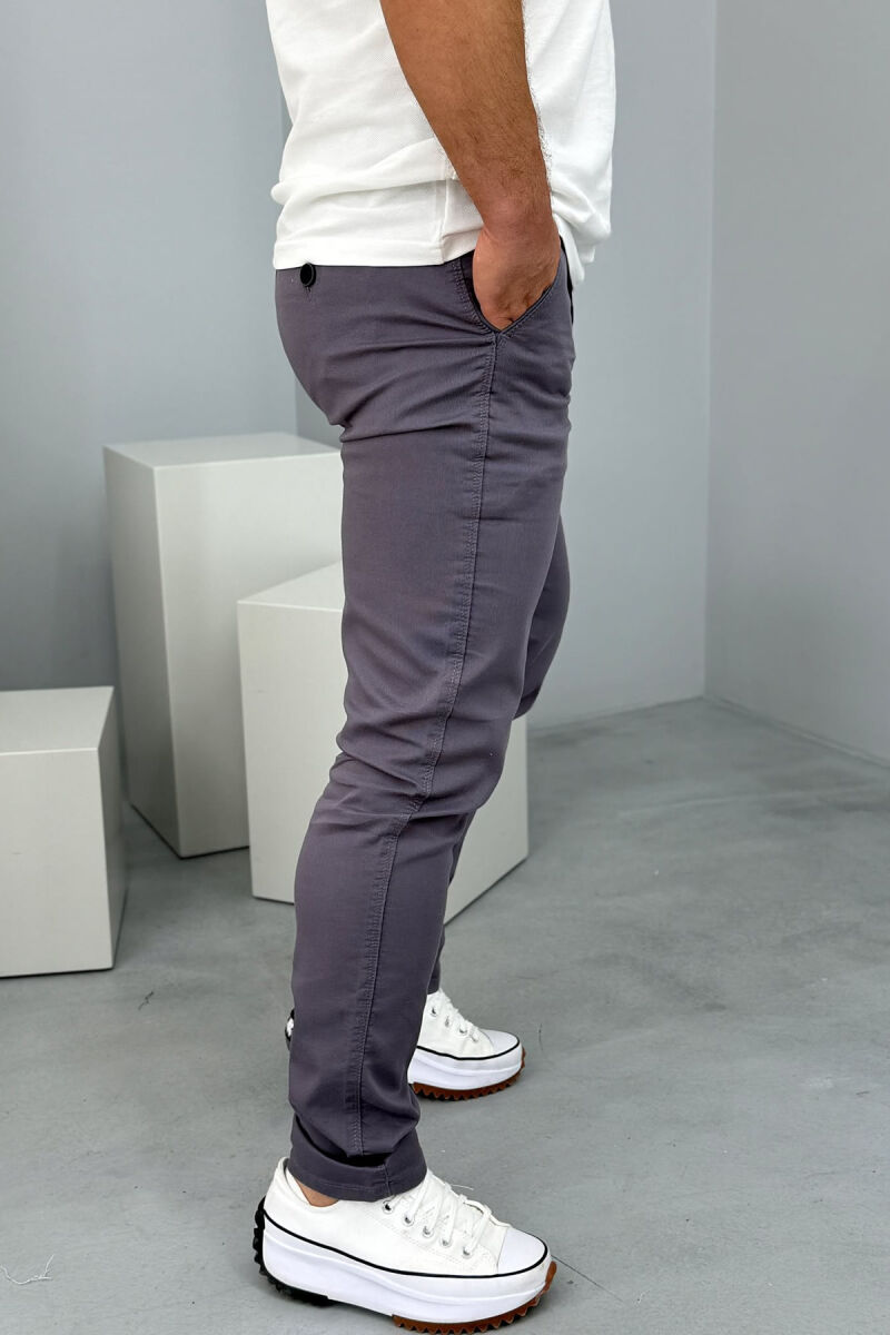 ONE COLOR SIMPLE MEN PANTS DARK GREY/GEE - 5
