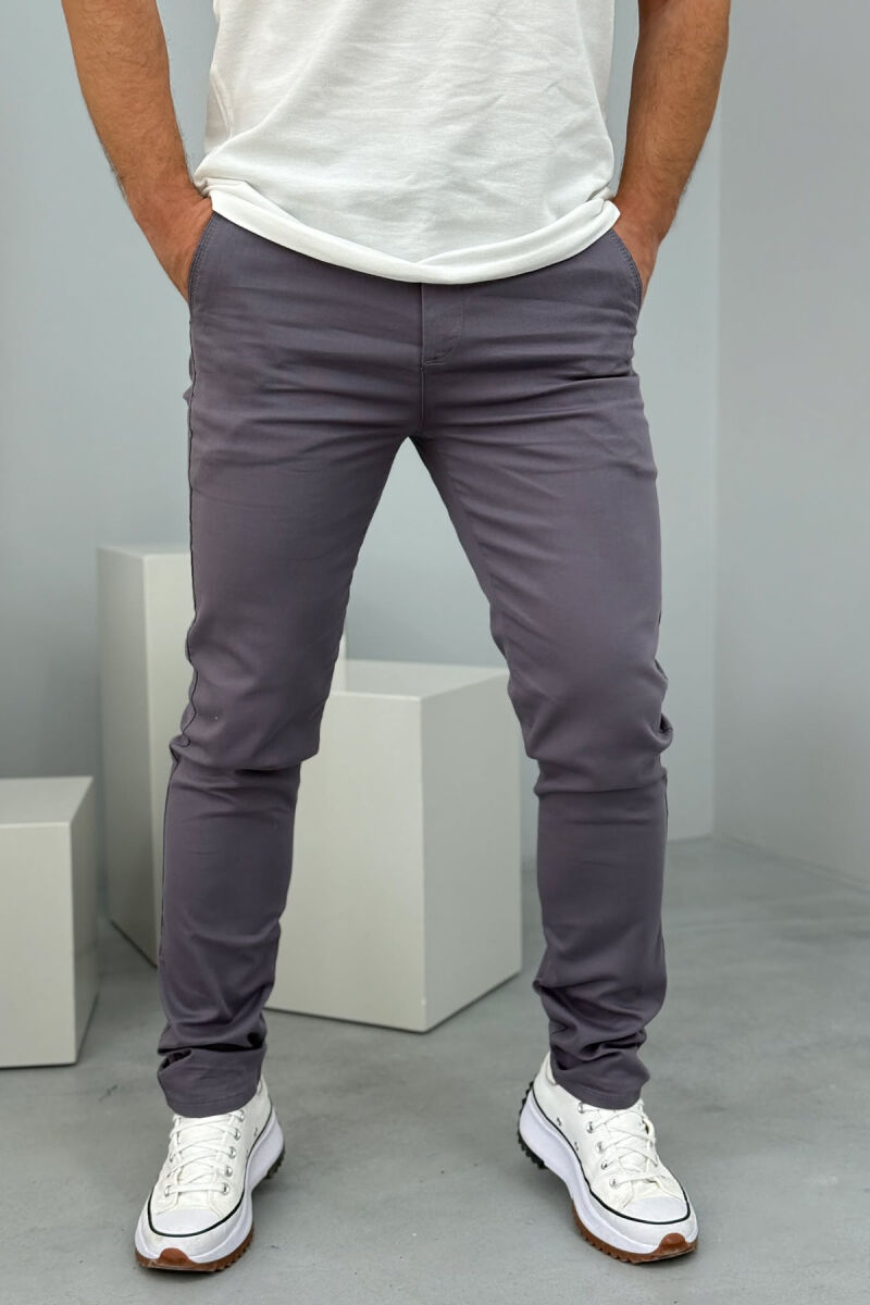 ONE COLOR SIMPLE MEN PANTS DARK GREY/GEE - 2