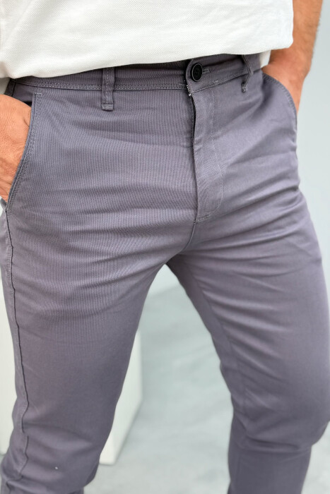 ONE COLOR SIMPLE MEN PANTS DARK GREY/GEE - 4