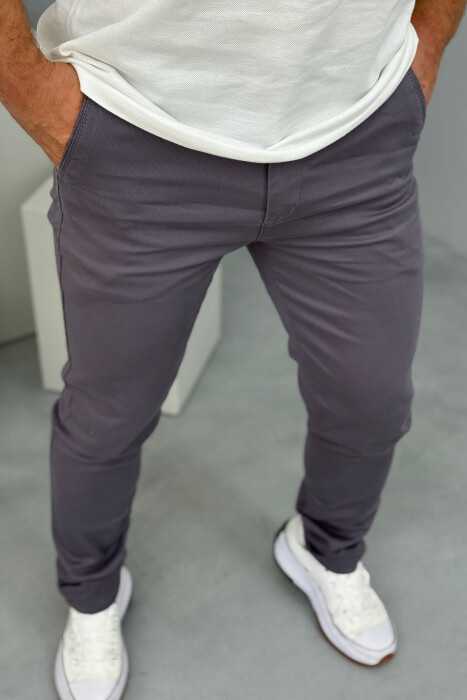 ONE COLOR SIMPLE MEN PANTS DARK GREY/GEE - 3