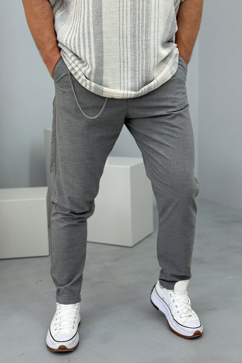ONE COLOR SIMPLE MEN PANTS GREY/GRI - 4