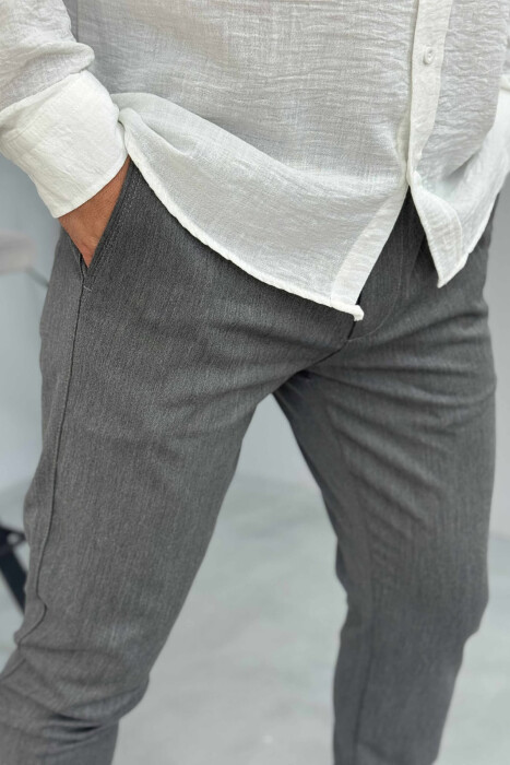 ONE COLOR SIMPLE MEN PANTS GREY/GRI - 5