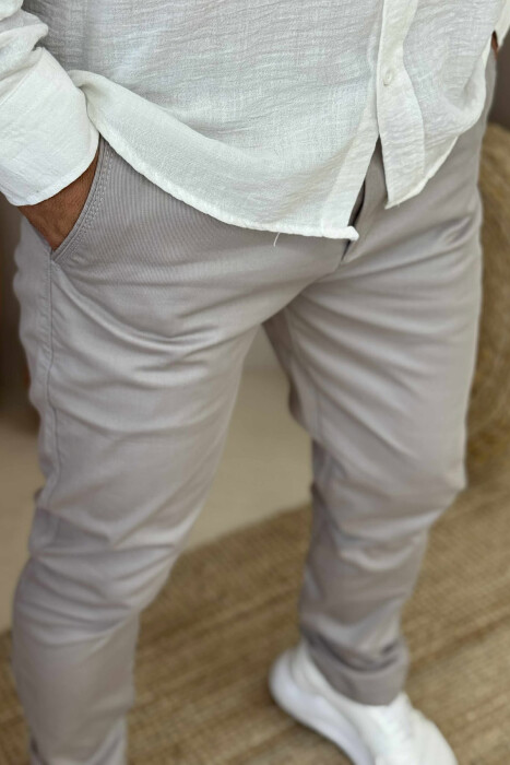 ONE COLOR SIMPLE MEN PANTS LIGHT GREY/GZ - 2