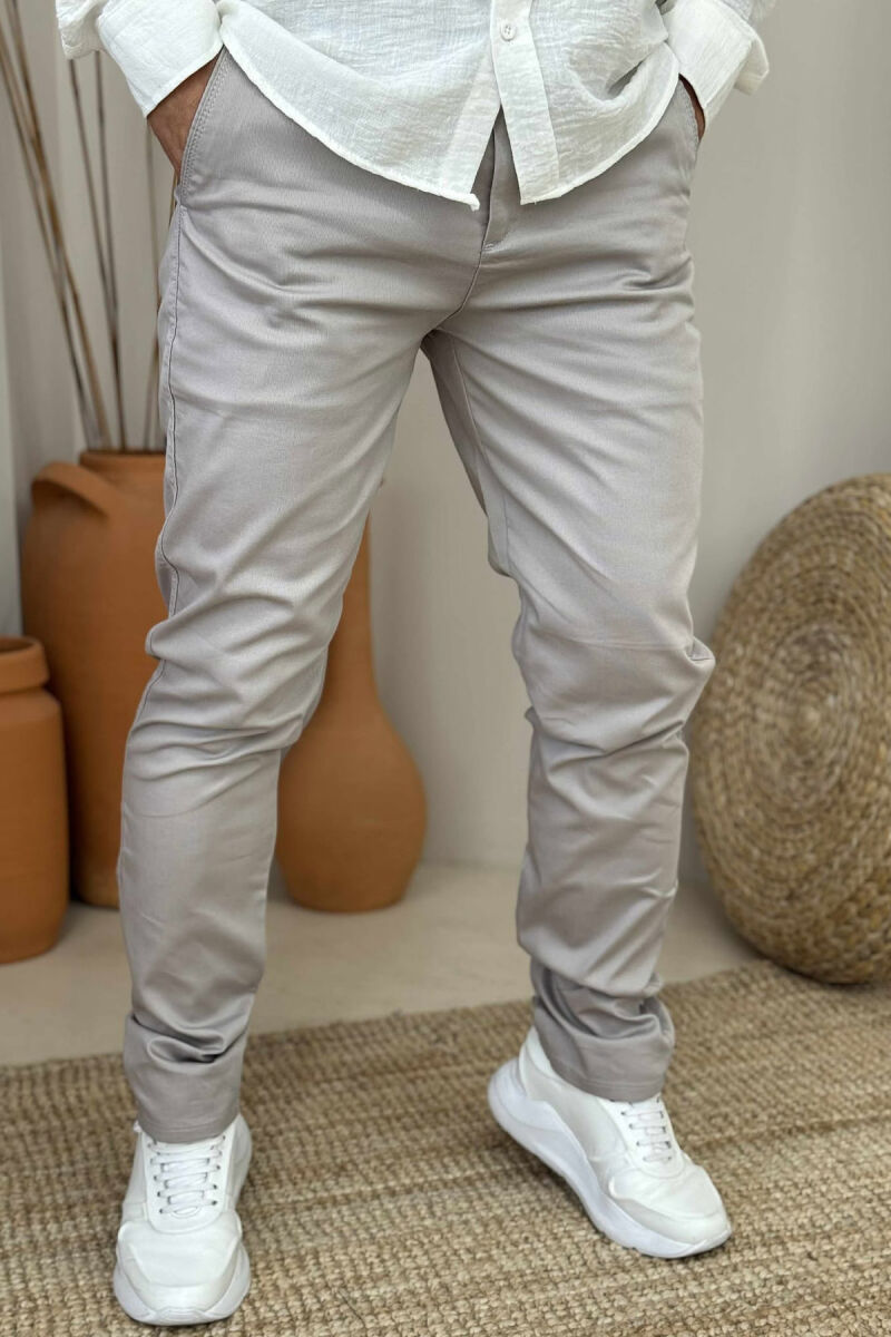 ONE COLOR SIMPLE MEN PANTS LIGHT GREY/GZ - 3