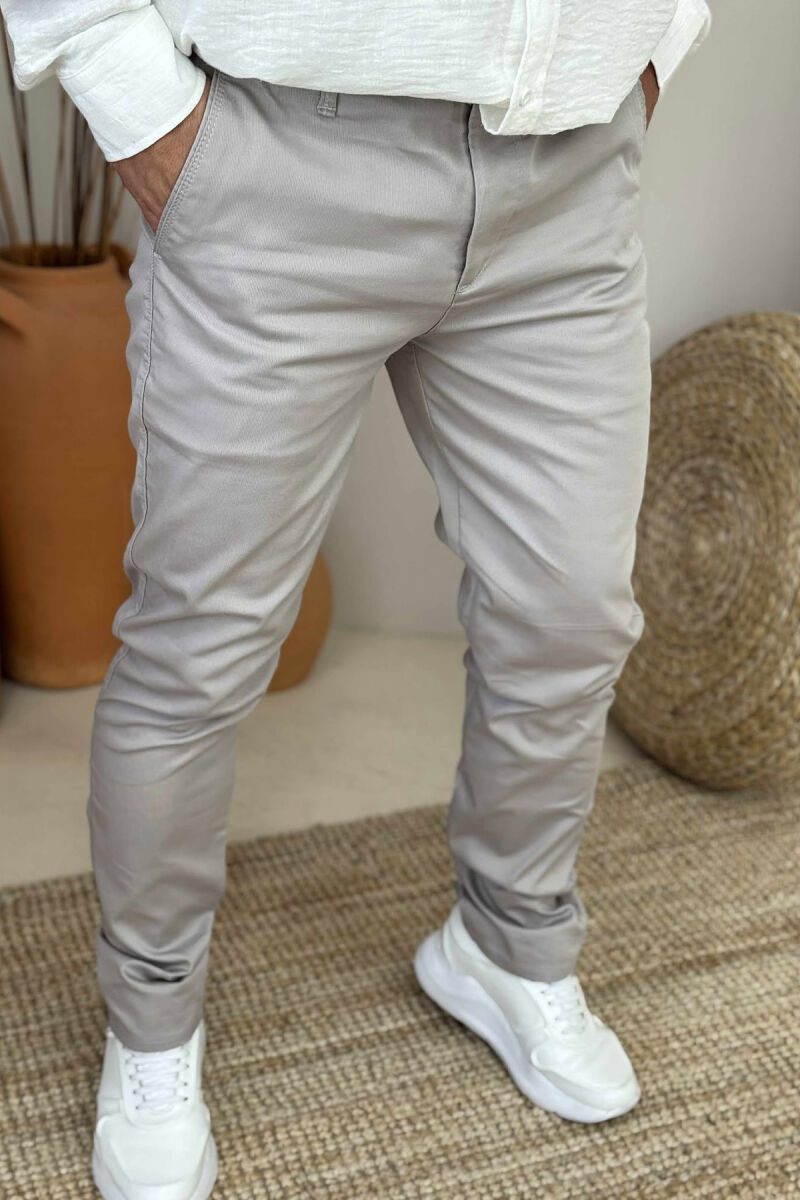 ONE COLOR SIMPLE MEN PANTS LIGHT GREY/GZ - 4