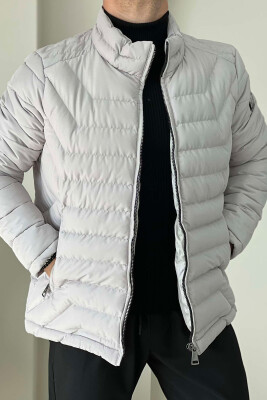 ONE COLOR SIMPLE MEN PUFFER JACKET LIGHT GREY/GZ 