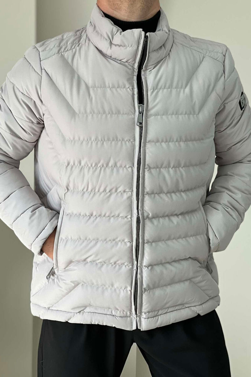 ONE COLOR SIMPLE MEN PUFFER JACKET LIGHT GREY/GZ - 2