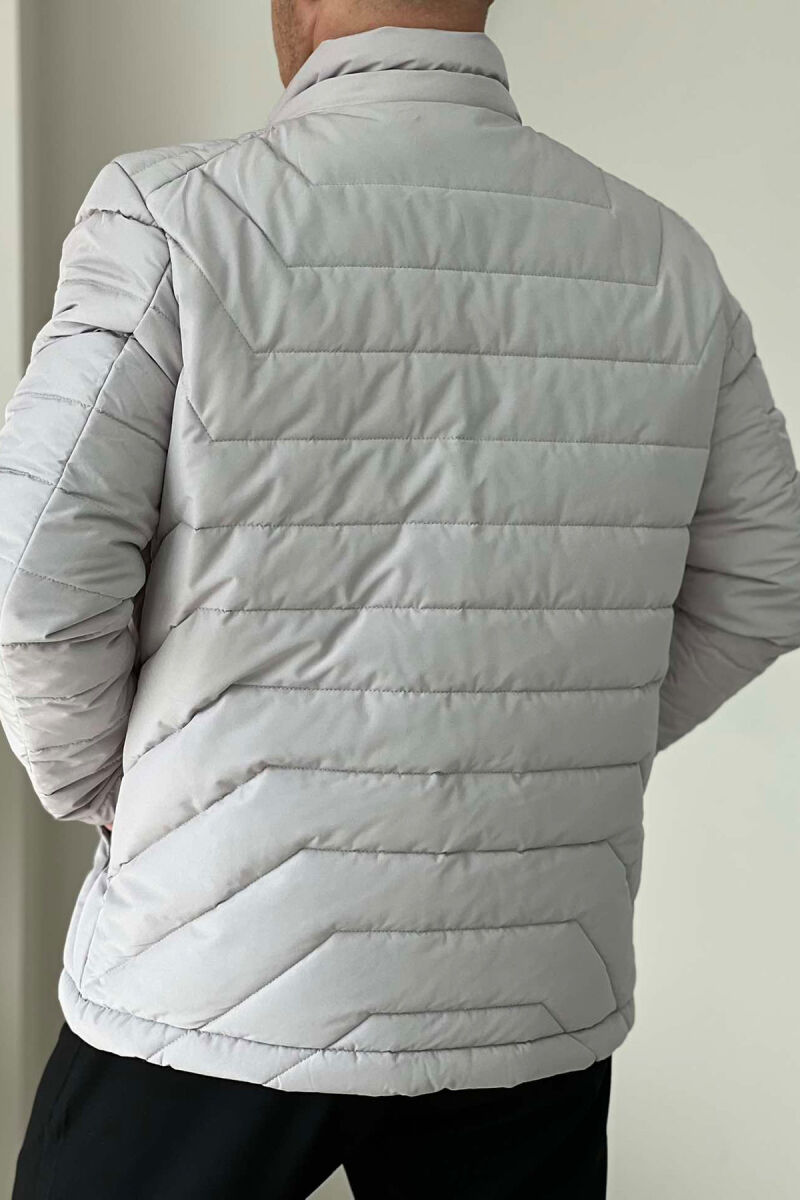 ONE COLOR SIMPLE MEN PUFFER JACKET LIGHT GREY/GZ - 3