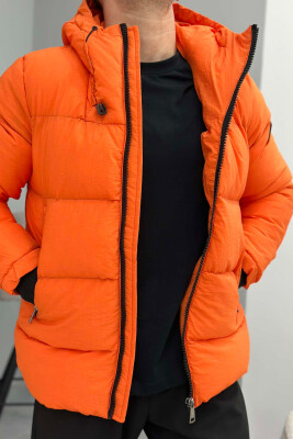 ONE COLOR SIMPLE MEN PUFFER JACKET ORANGE/PORTOKALLI 