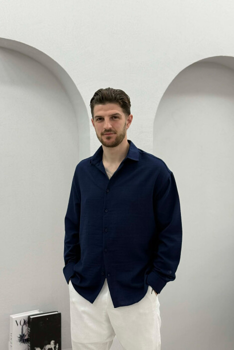 ONE COLOR SIMPLE MEN SHIRT BLUE/BLU 