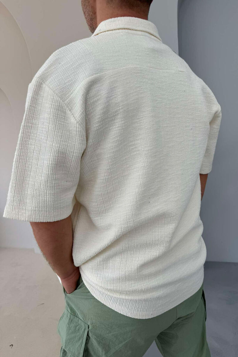 ONE COLOR SIMPLE MEN SHIRT CREAM/KREM - 2