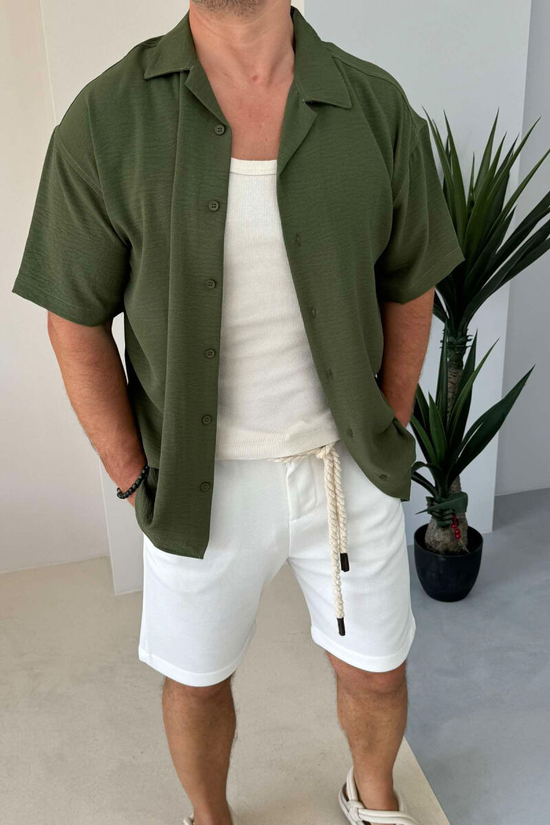 ONE COLOR SIMPLE MEN SHIRT GREEN/JESHILE - 2