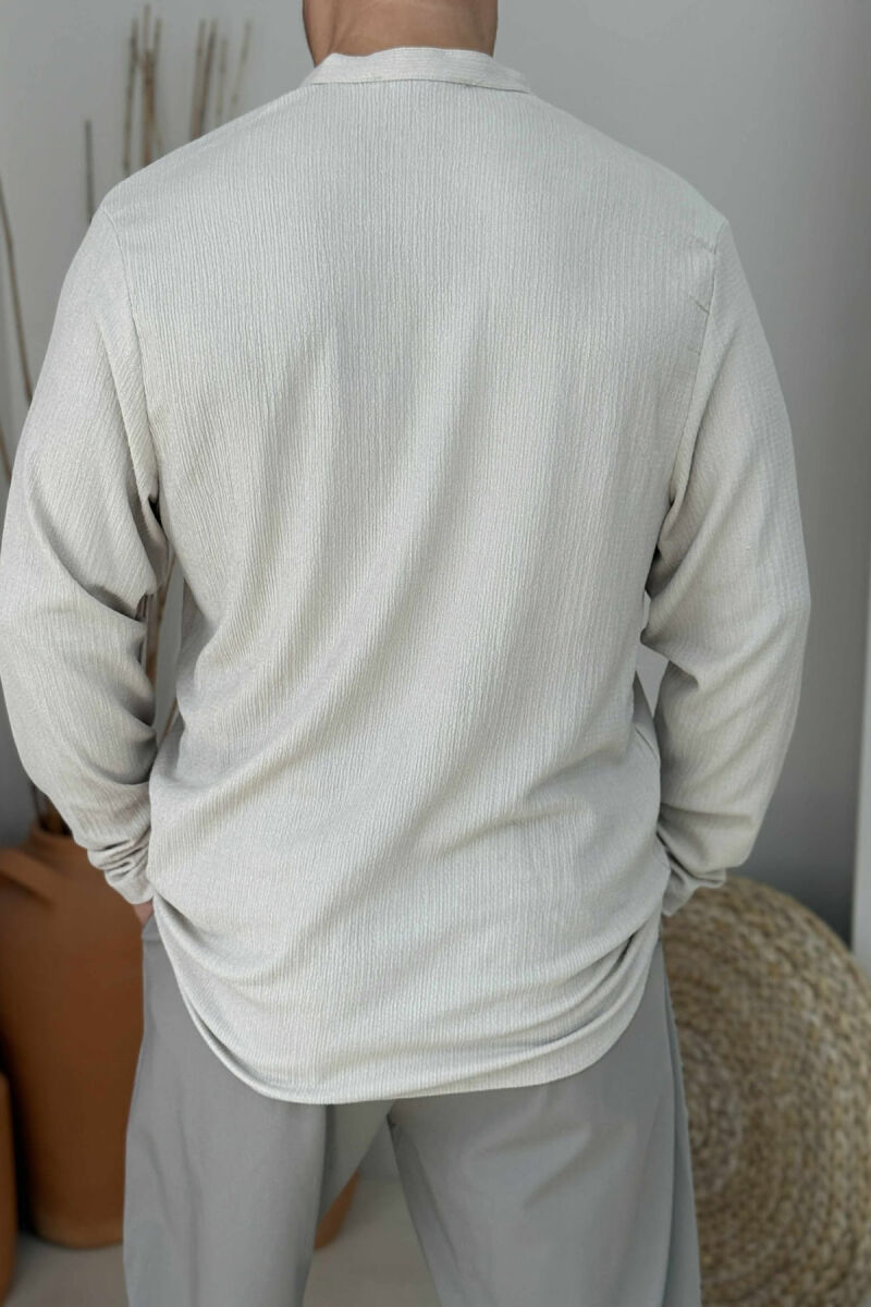 ONE COLOR SIMPLE MEN SHIRT LIGHT BEIGE/BZHZB - 2