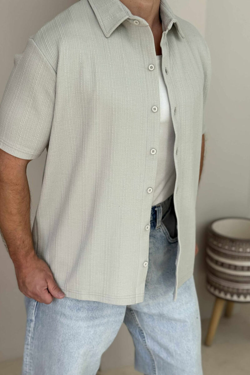 ONE COLOR SIMPLE MEN SHIRT LIGHT GREY/GZ - 2