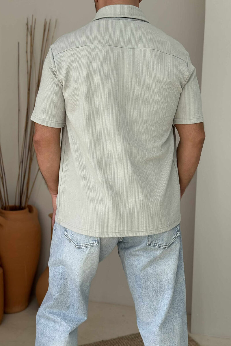 ONE COLOR SIMPLE MEN SHIRT LIGHT GREY/GZ - 4