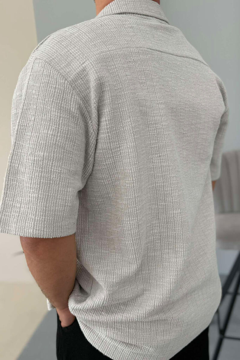 ONE COLOR SIMPLE MEN SHIRT LIGHT GREY/GZ - 2