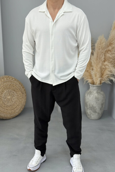 ONE COLOR SIMPLE MEN SHIRT WHITE-E BARDHE - 2