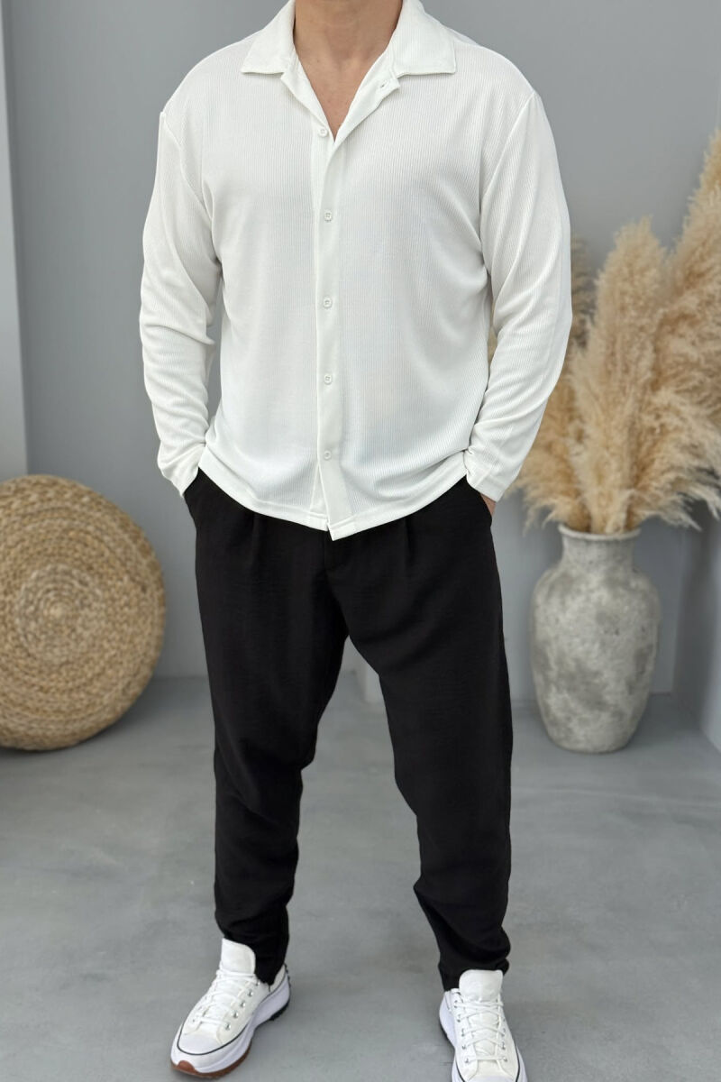 ONE COLOR SIMPLE MEN SHIRT WHITE-E BARDHE - 2