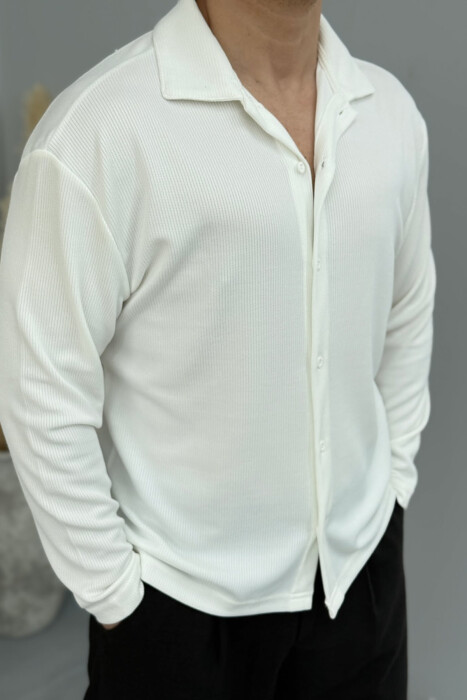 ONE COLOR SIMPLE MEN SHIRT WHITE-E BARDHE 