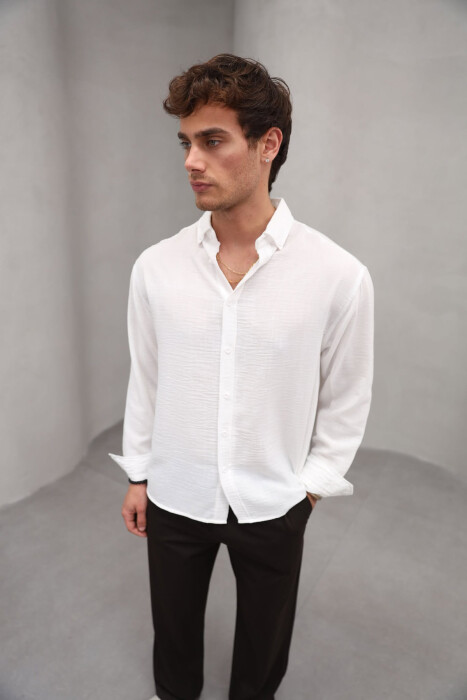 ONE COLOR SIMPLE MEN SHIRT WHITE-E BARDHE - 2