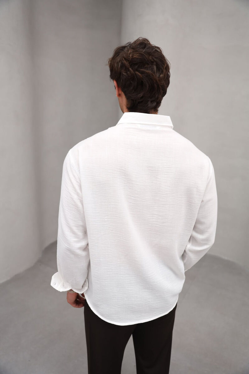 ONE COLOR SIMPLE MEN SHIRT WHITE-E BARDHE - 3