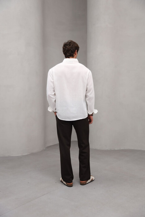 ONE COLOR SIMPLE MEN SHIRT WHITE-E BARDHE - 4
