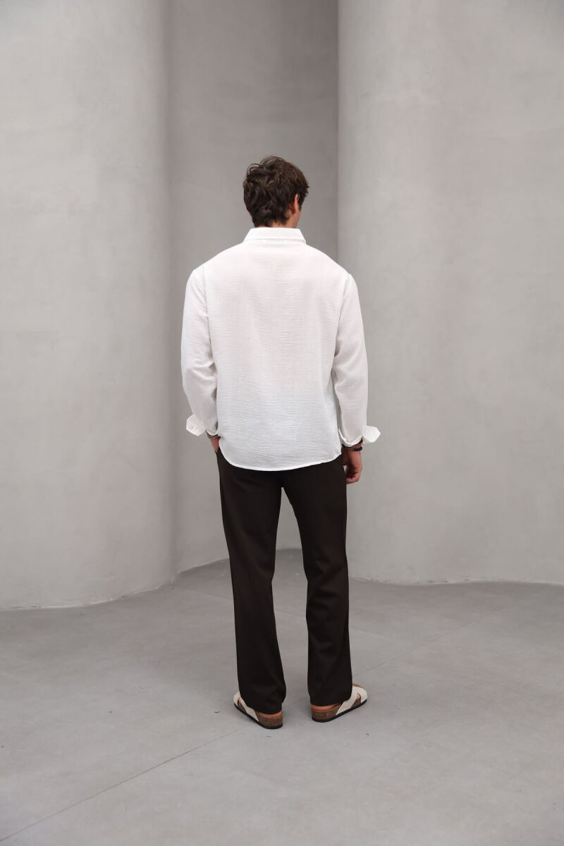 ONE COLOR SIMPLE MEN SHIRT WHITE-E BARDHE - 4