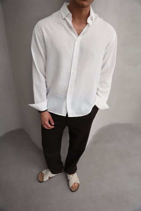 ONE COLOR SIMPLE MEN SHIRT WHITE-E BARDHE - 7