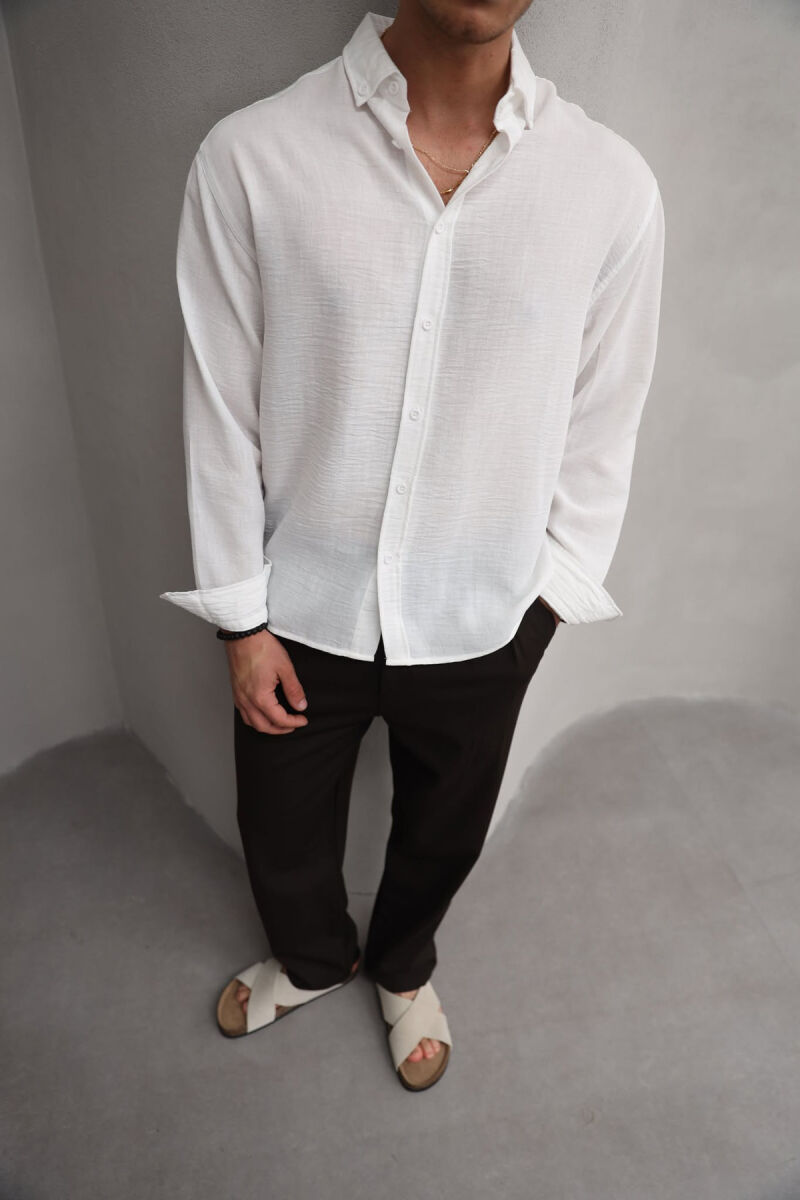 ONE COLOR SIMPLE MEN SHIRT WHITE-E BARDHE - 7