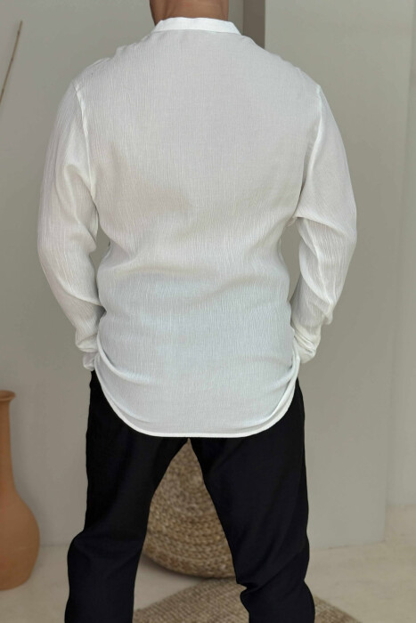 ONE COLOR SIMPLE MEN SHIRT WHITE-E BARDHE - 3