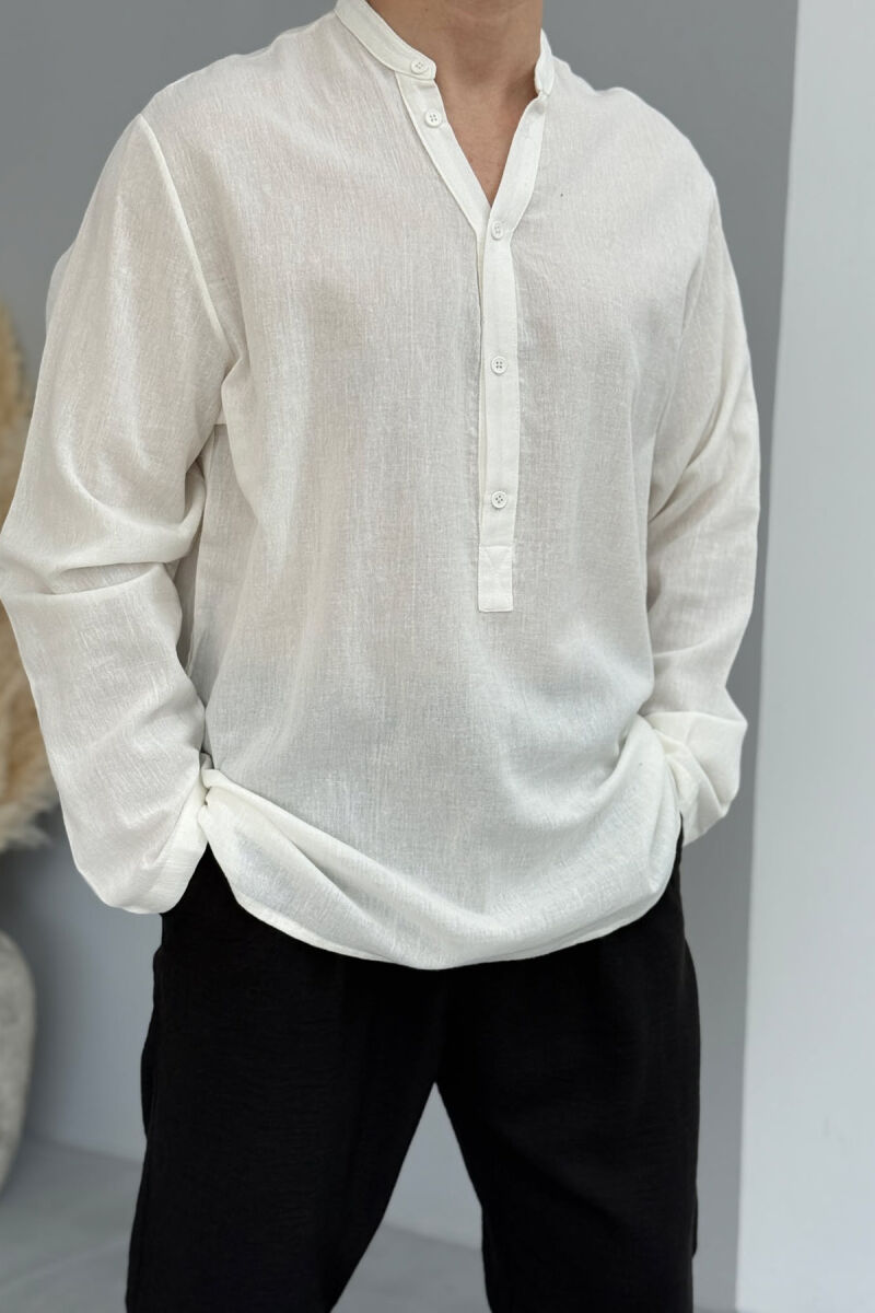 ONE COLOR SIMPLE MEN SHIRT WHITE-E BARDHE - 3