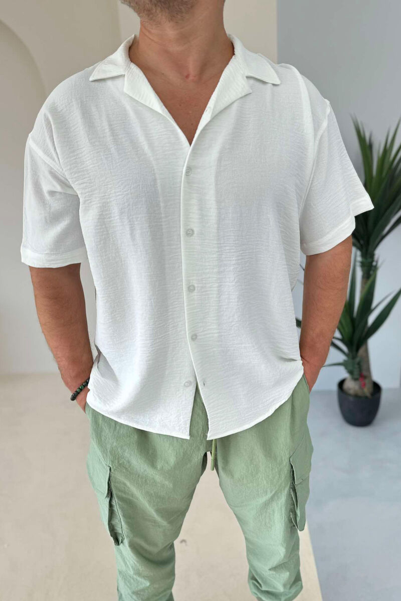 ONE COLOR SIMPLE MEN SHIRT WHITE-E BARDHE - 3