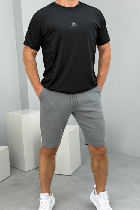 ONE COLOR SIMPLE MEN SHORT SWEATPANTS GREY/GRI 