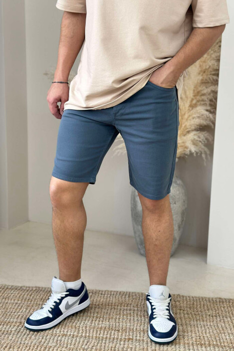 PANTALLONA TË SHKURTRA NJË NGJYRËSHE PËR MESHKUJ NË NGJYRËN GURKALI - KLAUDIO FASHION