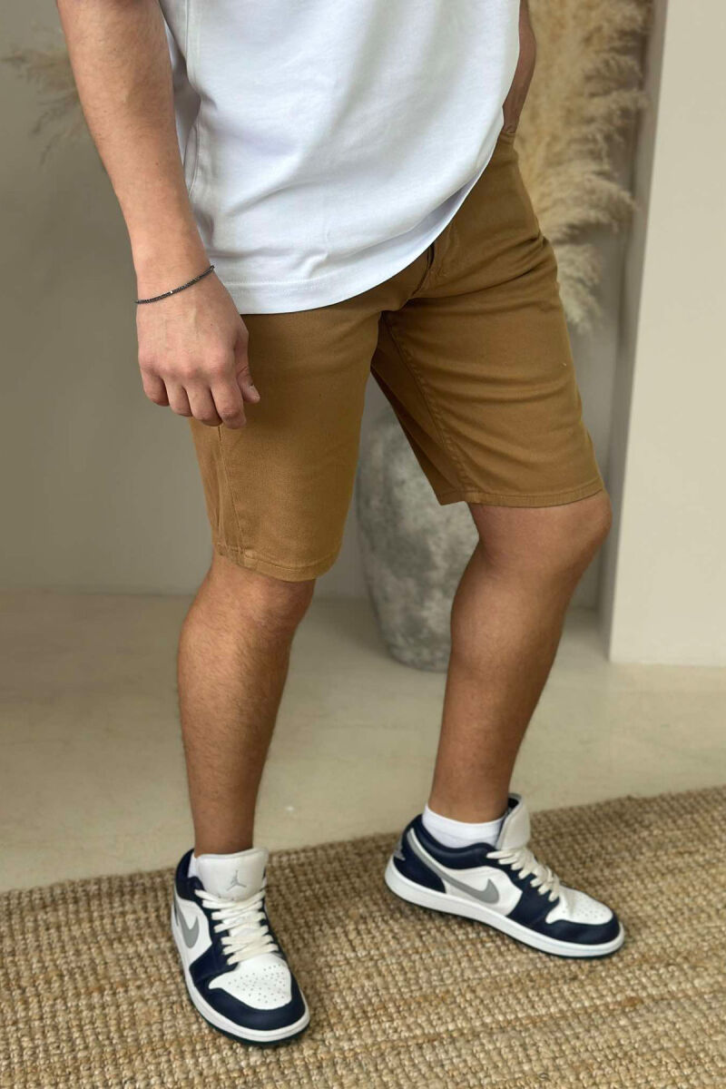 ONE COLOR SIMPLE MEN SHORT PANTS BROWN/KAFE - 2