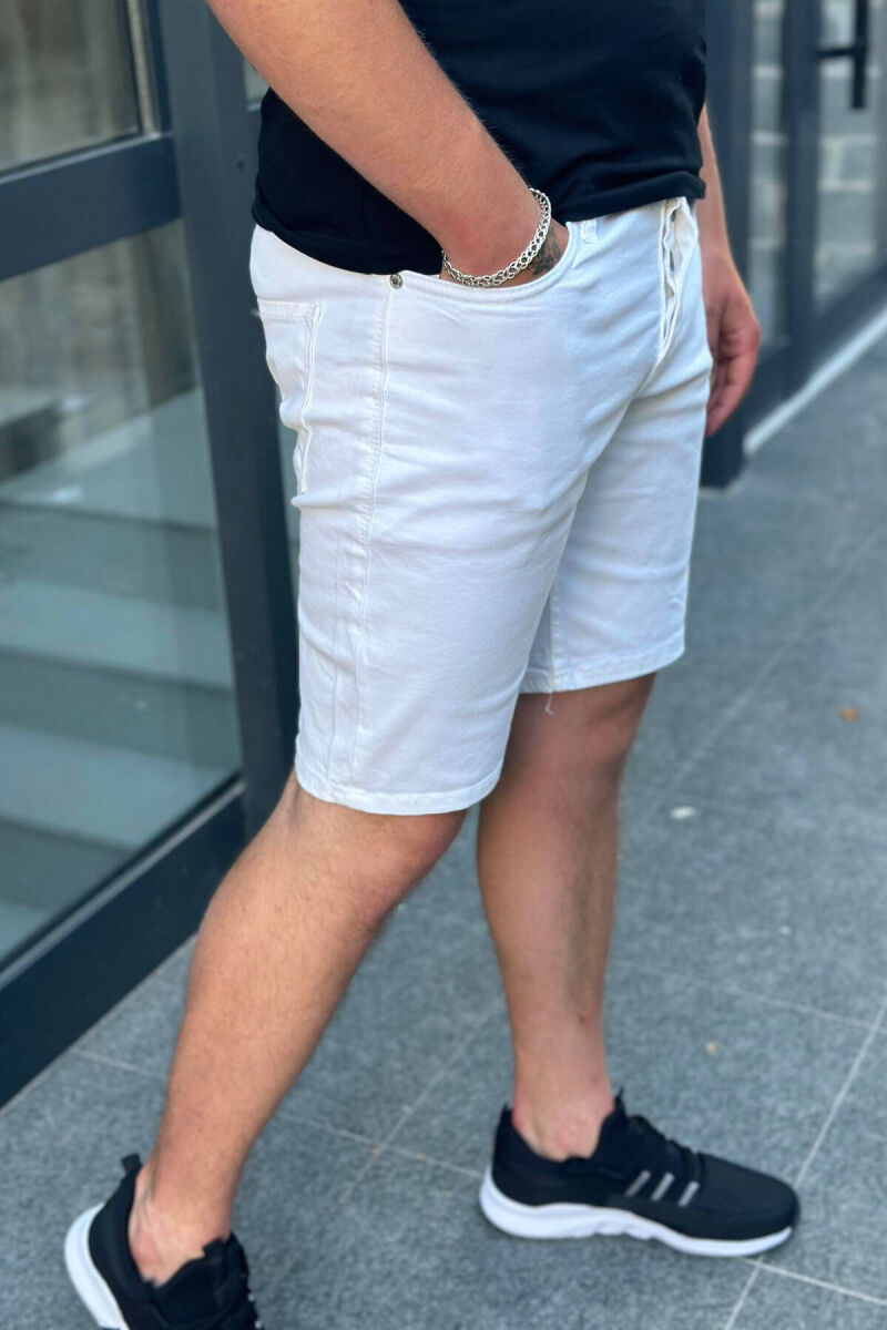ONE COLOR SIMPLE MEN SHORT PANTS WHITE-E BARDHE - 2