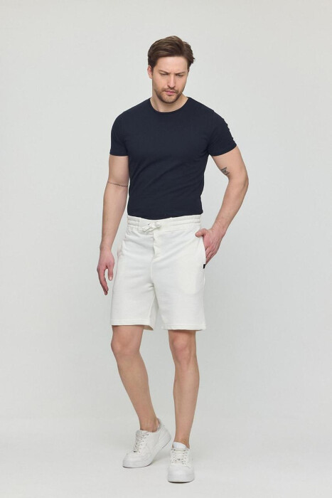 ONE COLOR SIMPLE MEN SHORT SWEATPANTS WHITE-E BARDHE - 2